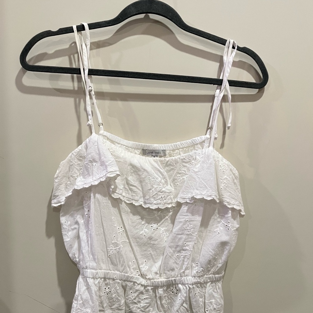 White Eyelet Ruffle Dress